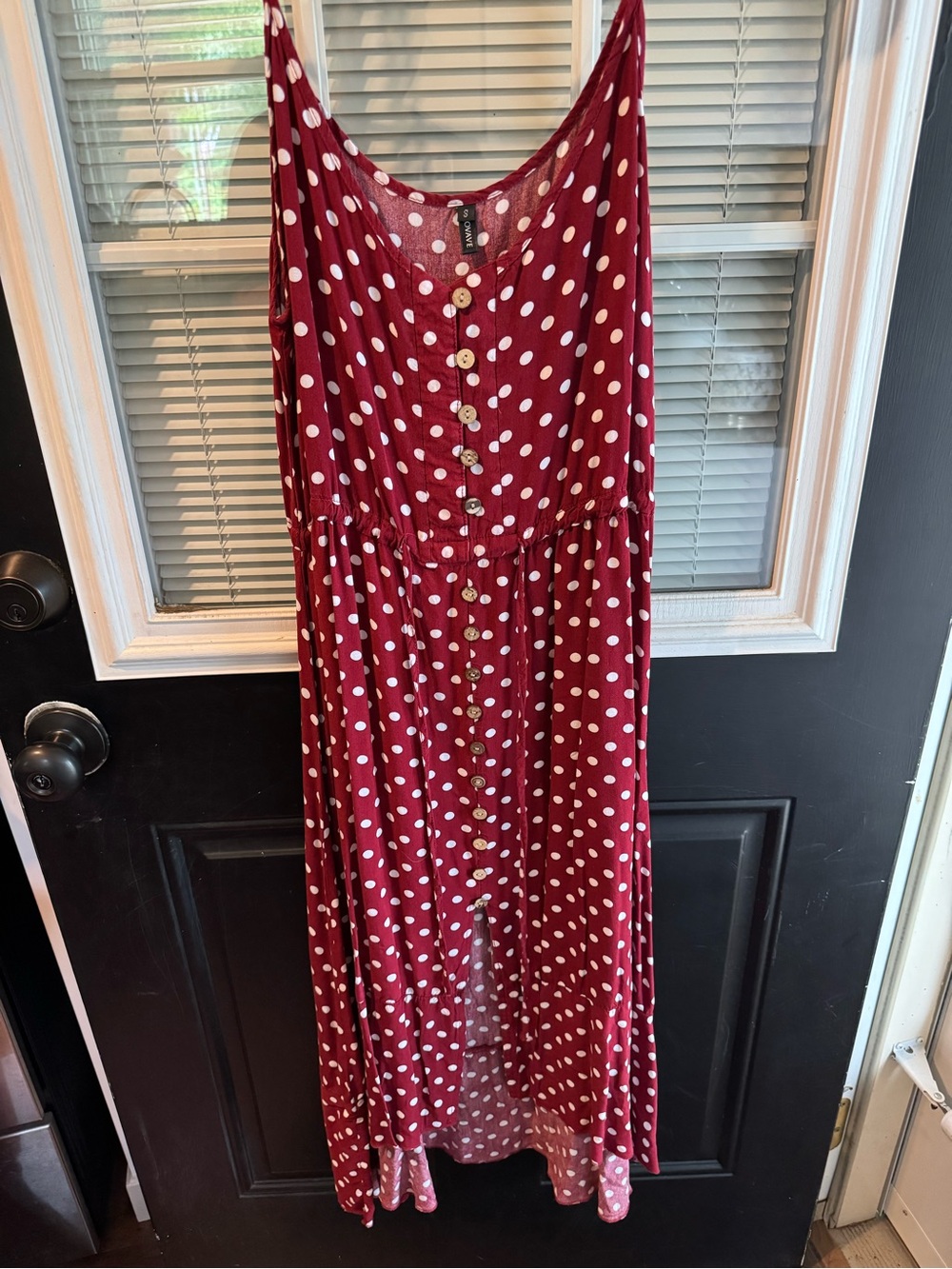 Boho sundress polka dot Burgundy